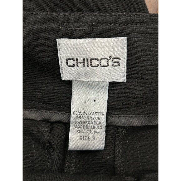 Chicos Black Utility Pants With Zipper Pockets & Cuffed Hems Size S - Picture 6 of 10
